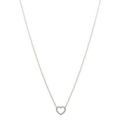Tiffany 18K Rose Gold Diamond Metro Heart Pendant Necklace 1 of 6