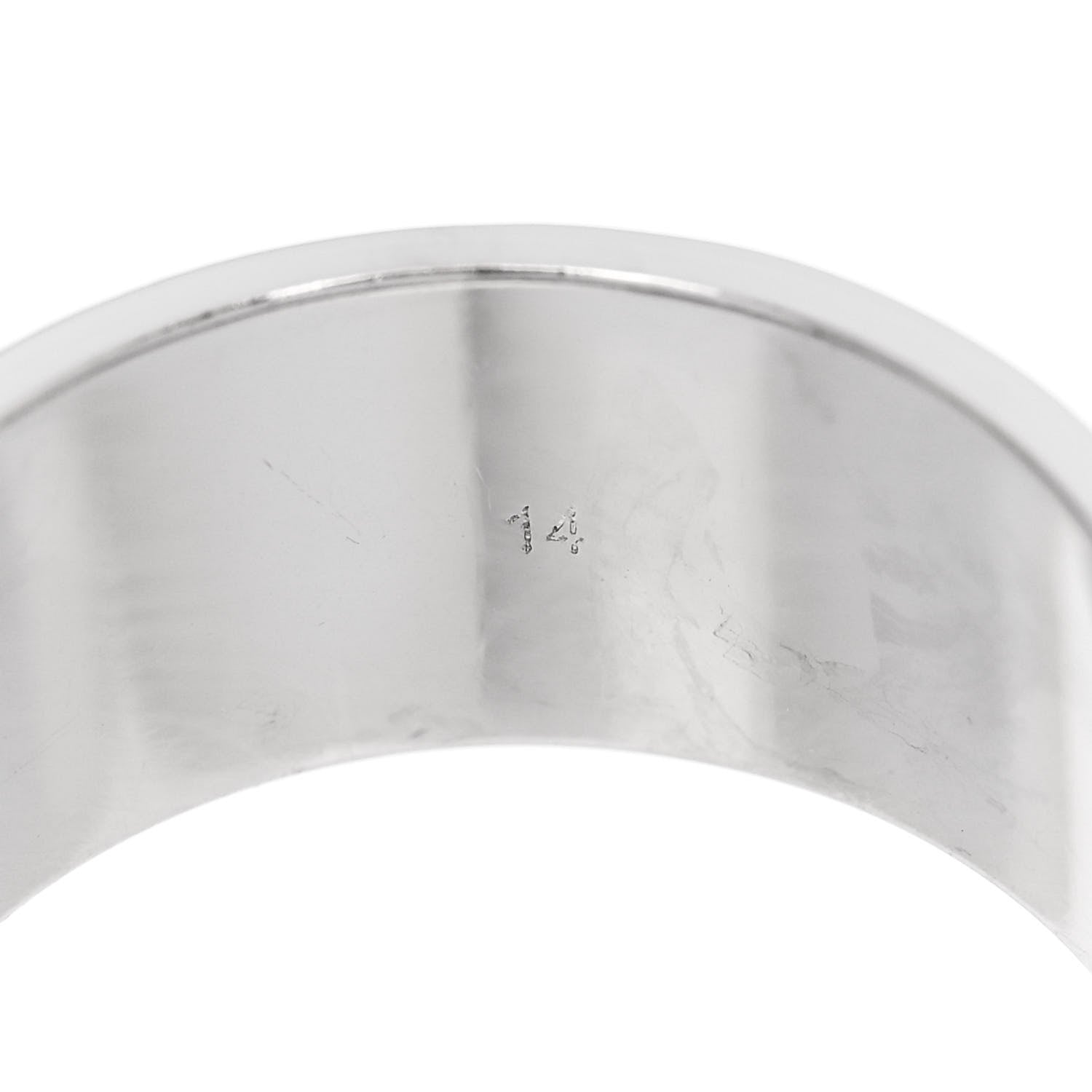 Gucci 18K White Gold Wide Icon Ring 54 6.75 6 of 6