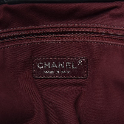 Chanel Goatskin Quilted Large Gentle Boy Shopping Tote Black 7 of 12