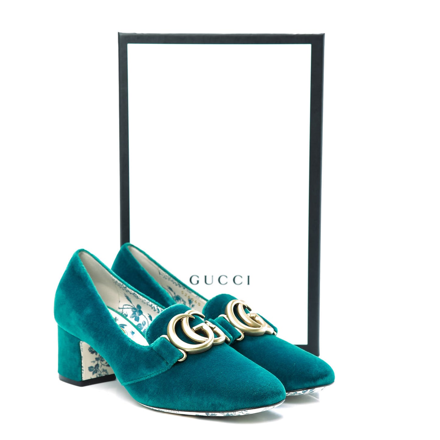 Softy Velvet GG Victoire 55mm Loafer Pumps 38 Pavone