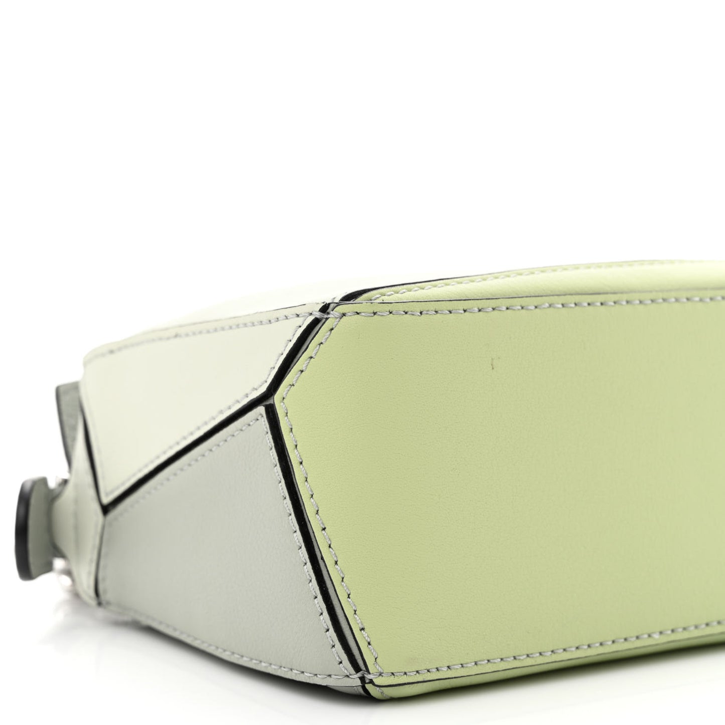 Calfskin Mini Puzzle Bag Ash Grey Light Celadon