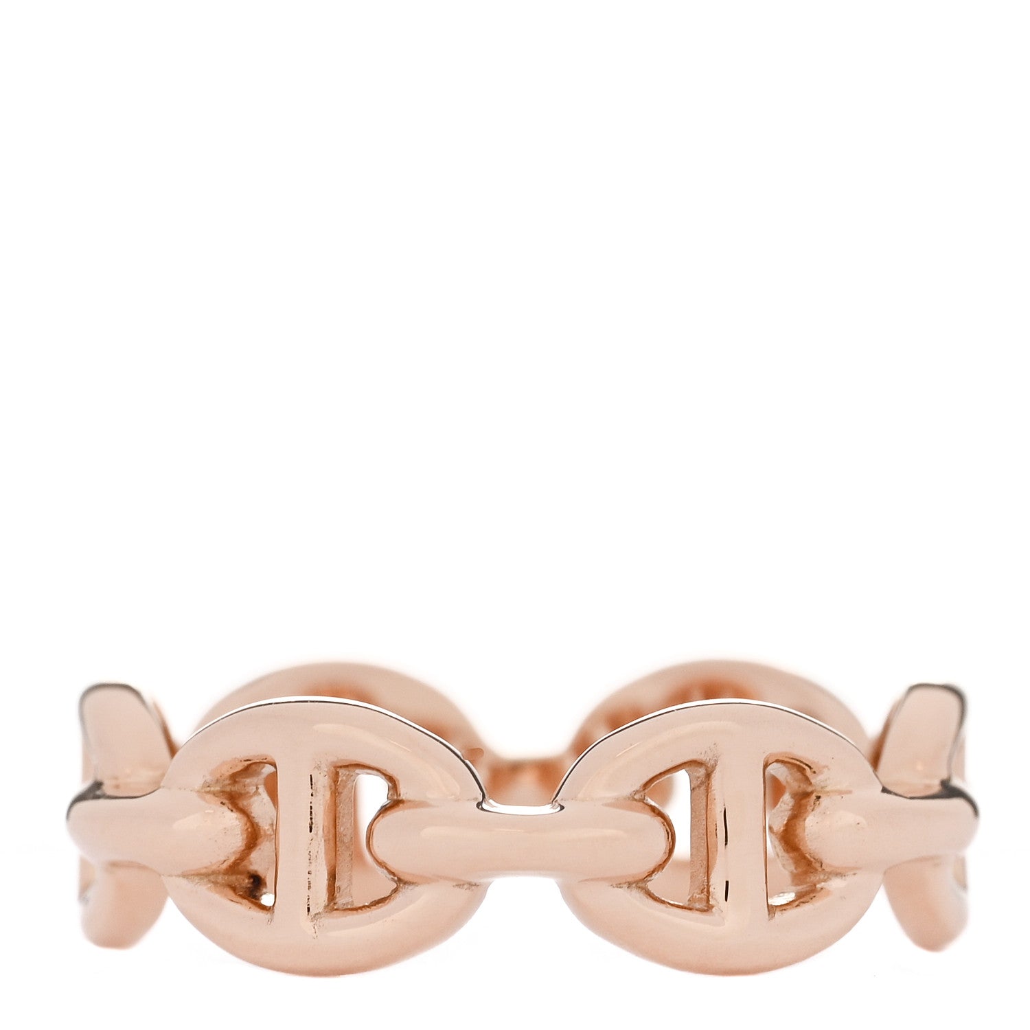Hermes 18K Rose Gold PM Chaine d'Ancre Enchainee Ring 49 4.75 3 of 6