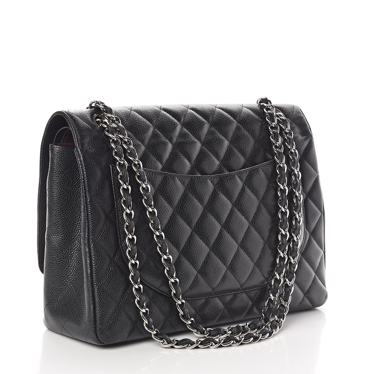 Caviar Quilted Maxi Double Flap Black