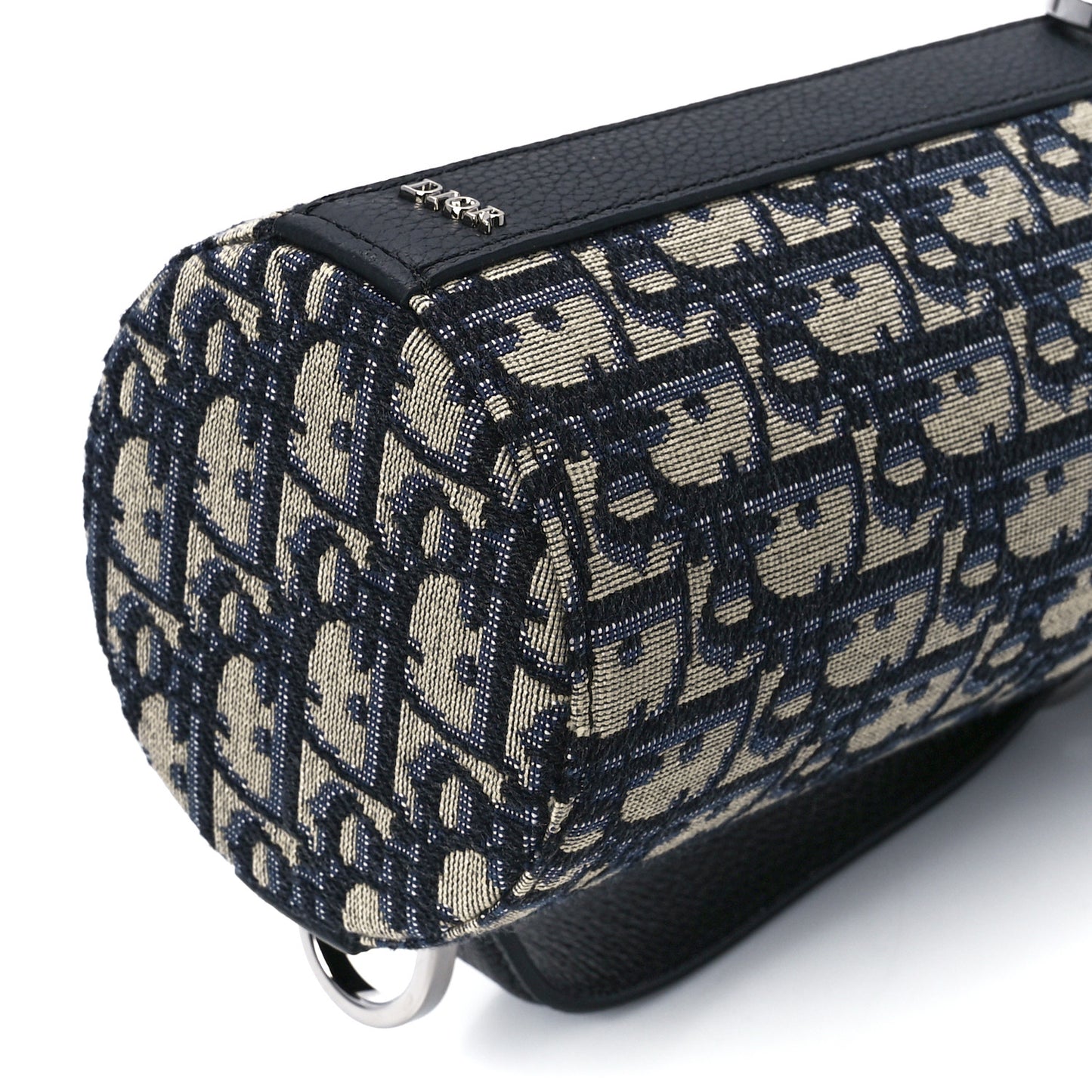 Oblique Vertical Roller Messenger Bag Blue