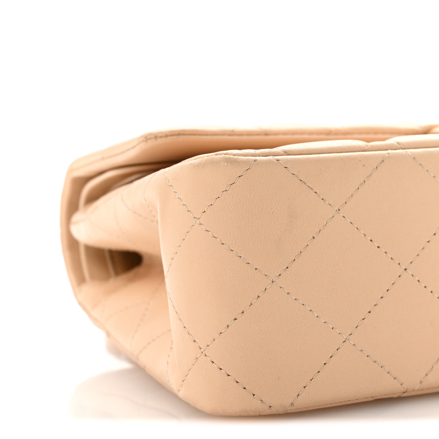 Chanel Lambskin Quilted Medium Double Flap Beige 9 of 10
