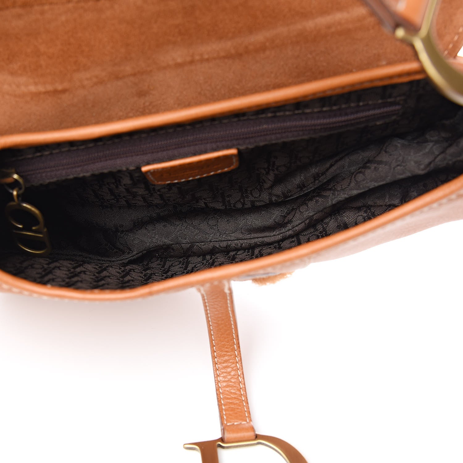 Christian Dior Calfskin Saddle Bag Tan 5 of 12