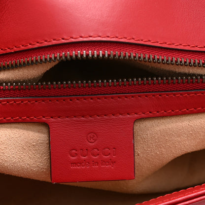 Gucci Calfskin Matelasse Small GG Marmont Shoulder Bag Hibiscus Red 6 of 11