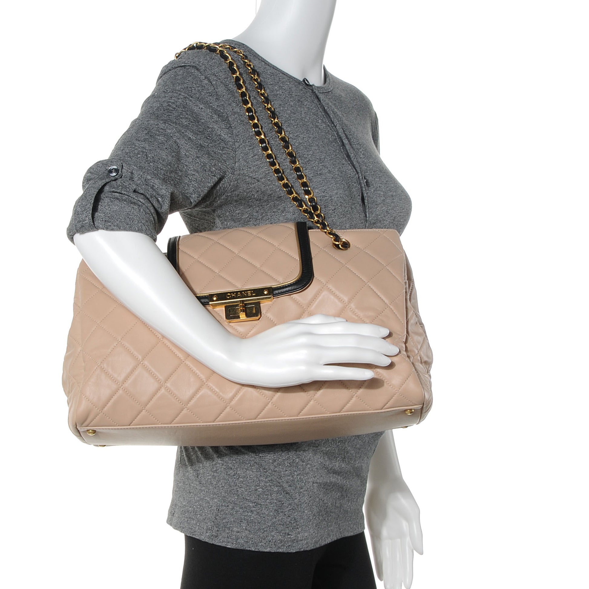 Chanel Lambskin Quilted East West Accordion Flap Beige 2 of 7