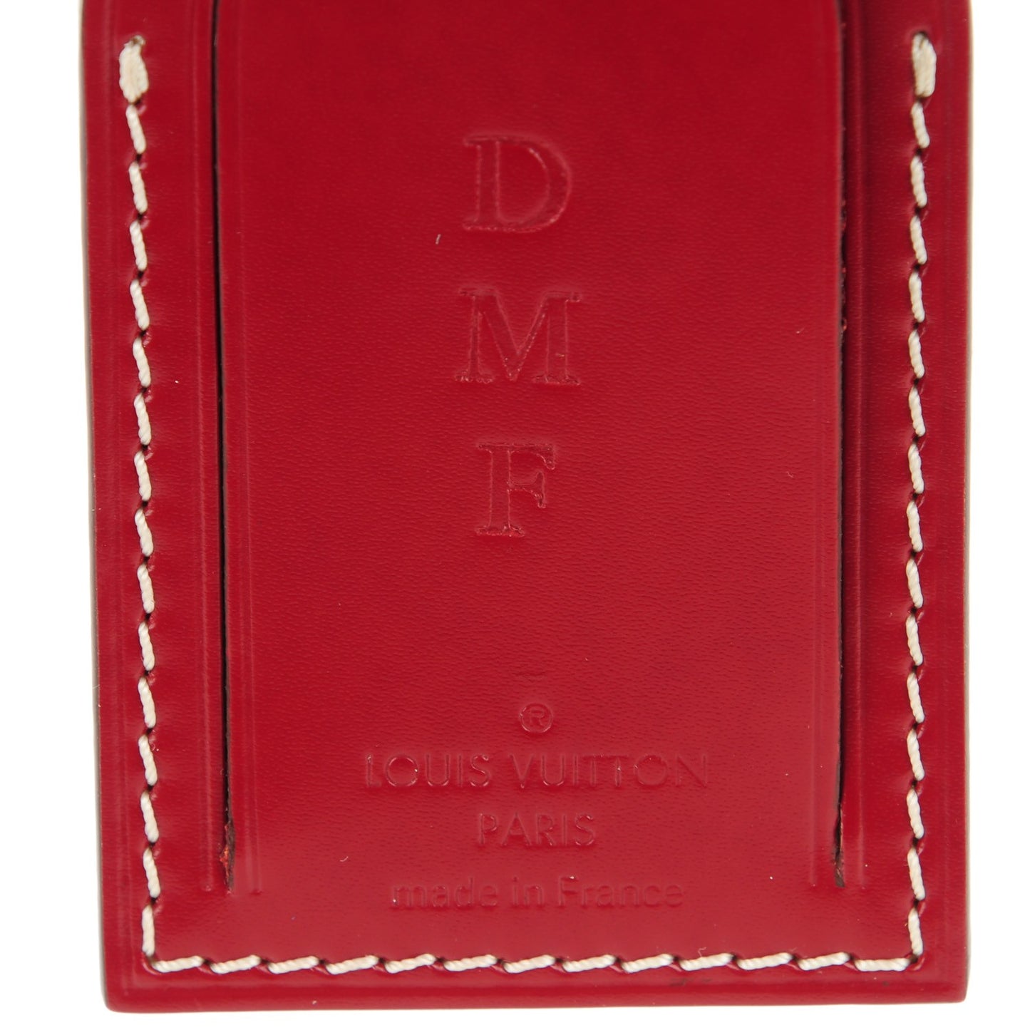 Calfskin Luggage Tag Red
