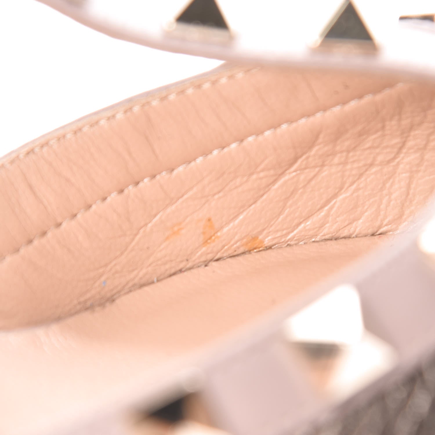 Valentino Garavani Metallic Pebbled Calfskin Rockstud Ankle Strap 65mm Pumps 36 Sasso Poudre 9 of 10