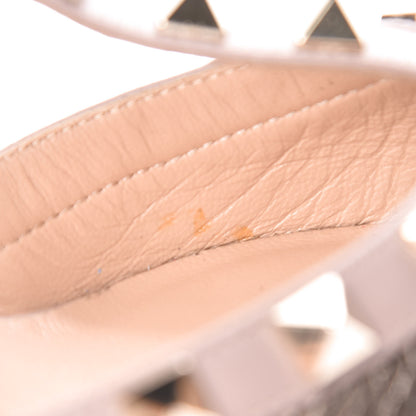 Valentino Garavani Metallic Pebbled Calfskin Rockstud Ankle Strap 65mm Pumps 36 Sasso Poudre 9 of 10