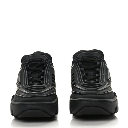 Prada Technical Stretch Fabric Triangle Logo Square Toe 40mm Sneakers 36 Black 2 of 7