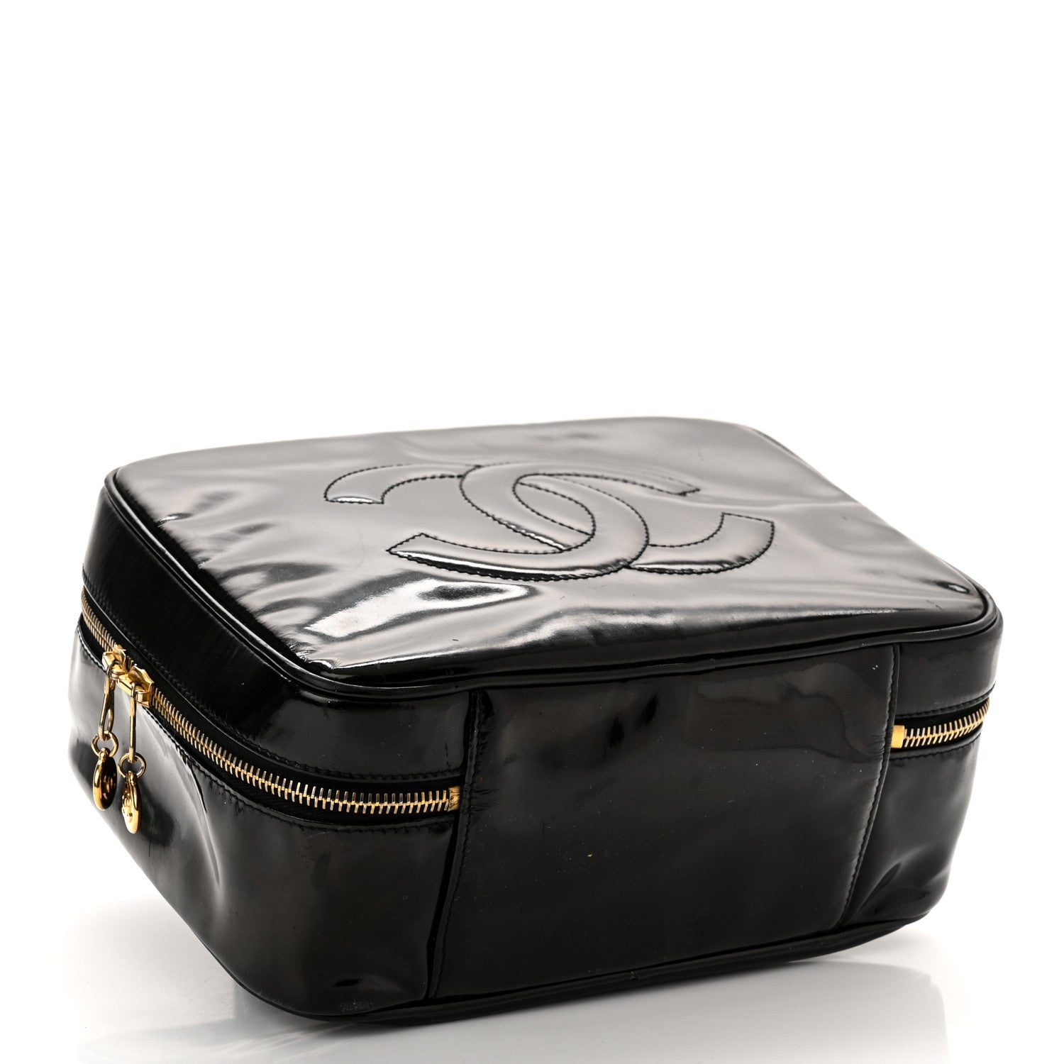 Chanel Patent CC Vanity Cosmetic Case Black 4 of 10