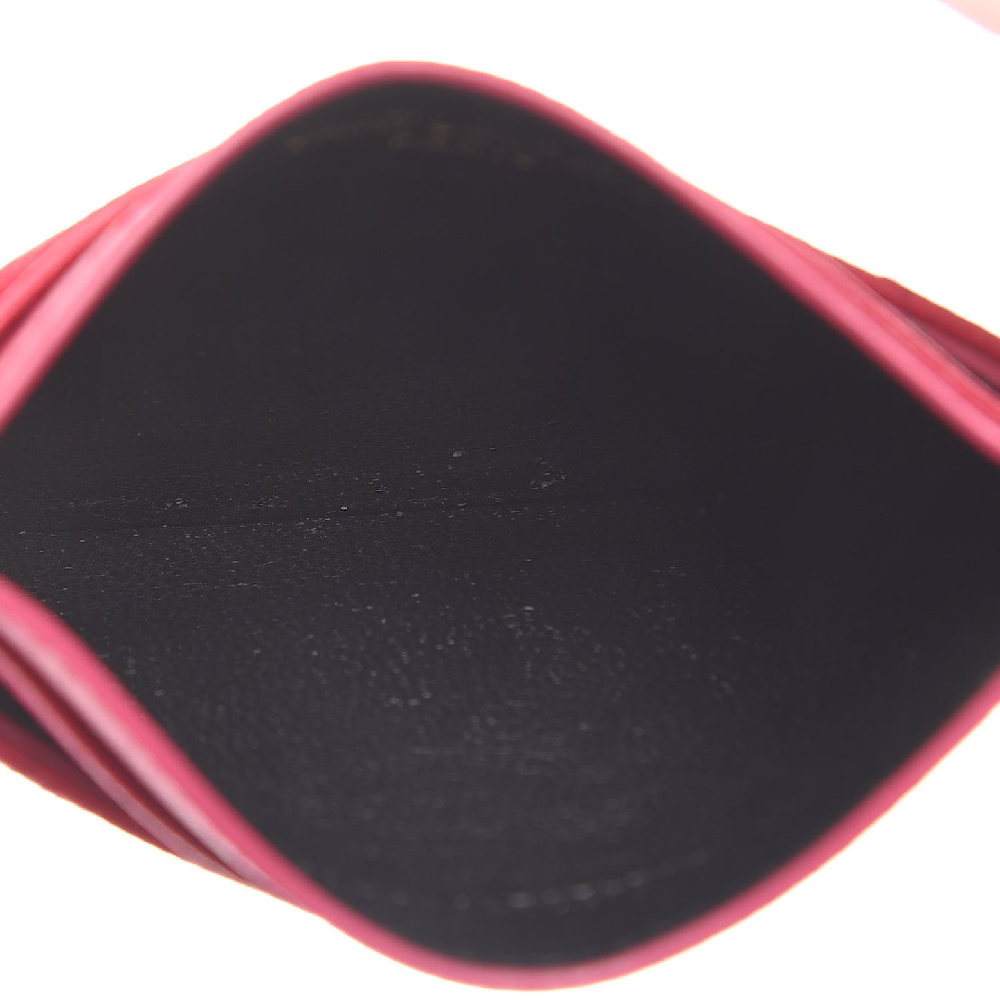 Grain De Poudre Matelasse Chevron Monogram Credit Card Case Fresh Fuxia