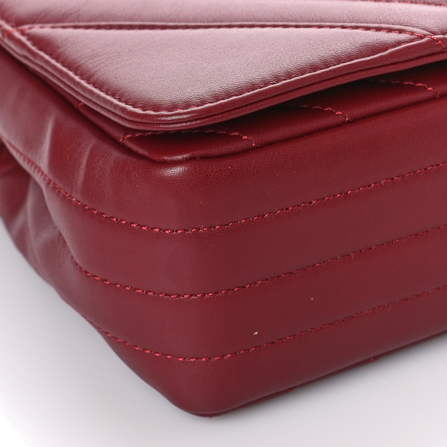 Chanel Calfskin Chevron Quilted Large Statement Flap Red 8 of 9