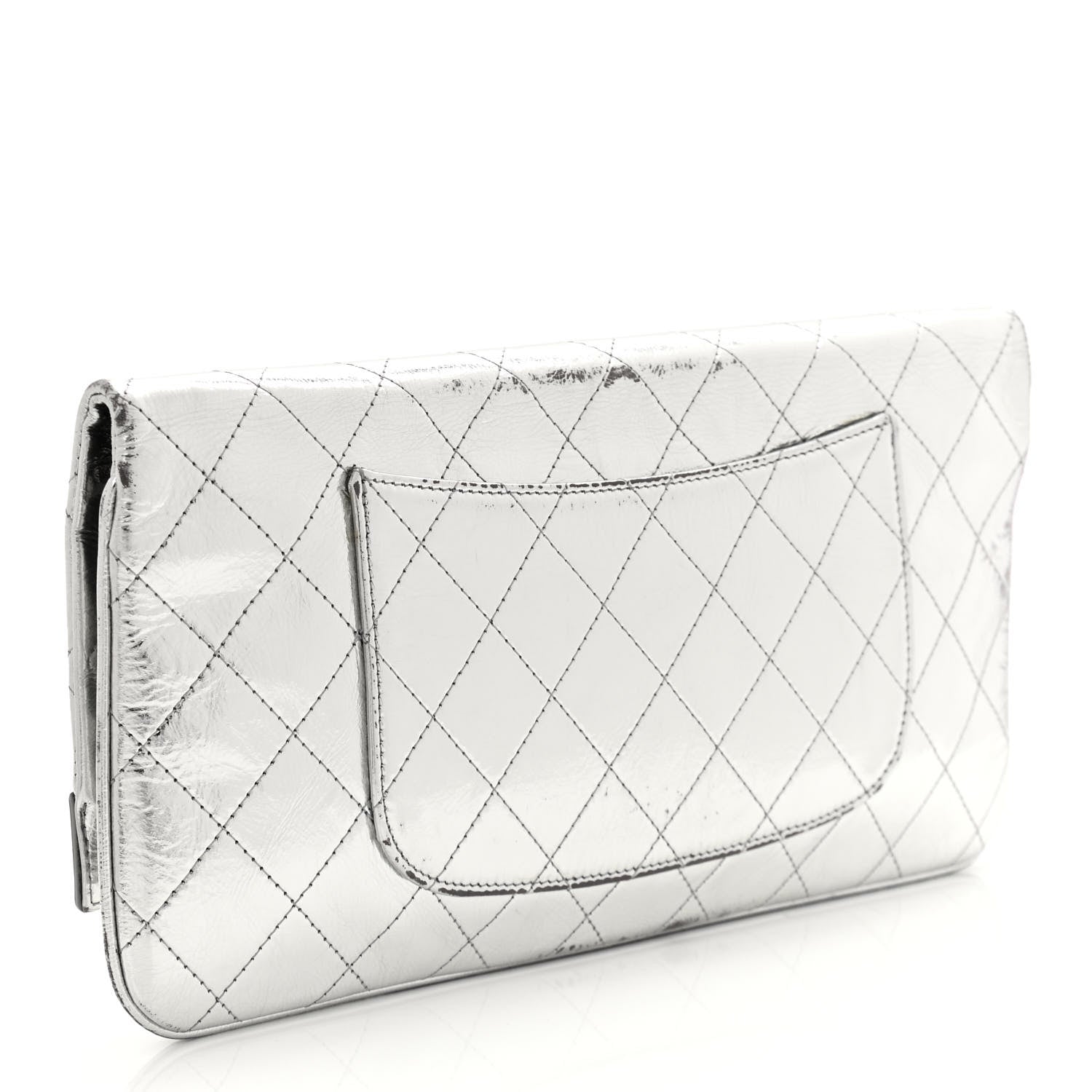 Chanel Metallic Crumpled Calfskin Small 31 Pouch Silver 3 of 11