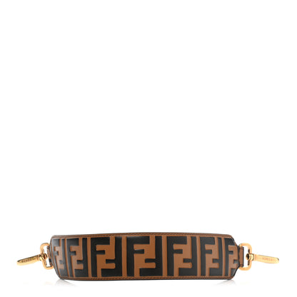 Fendi Calfskin FF 1974 Embossed Mini Strap You Tobacco Black 1 of 6