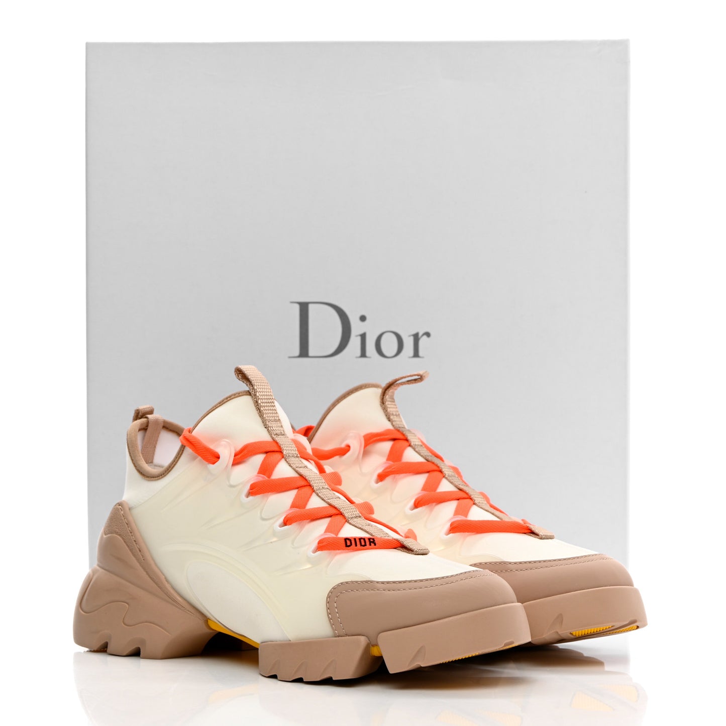 Neoprene Rubber Womens D-Connect Sneakers 38.5 White Beige