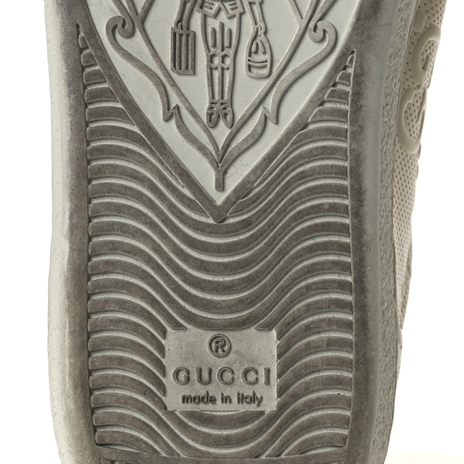 Gucci Calfskin GG Tennis Embossed Ace Sneakers 37 Mystic White 8 of 13