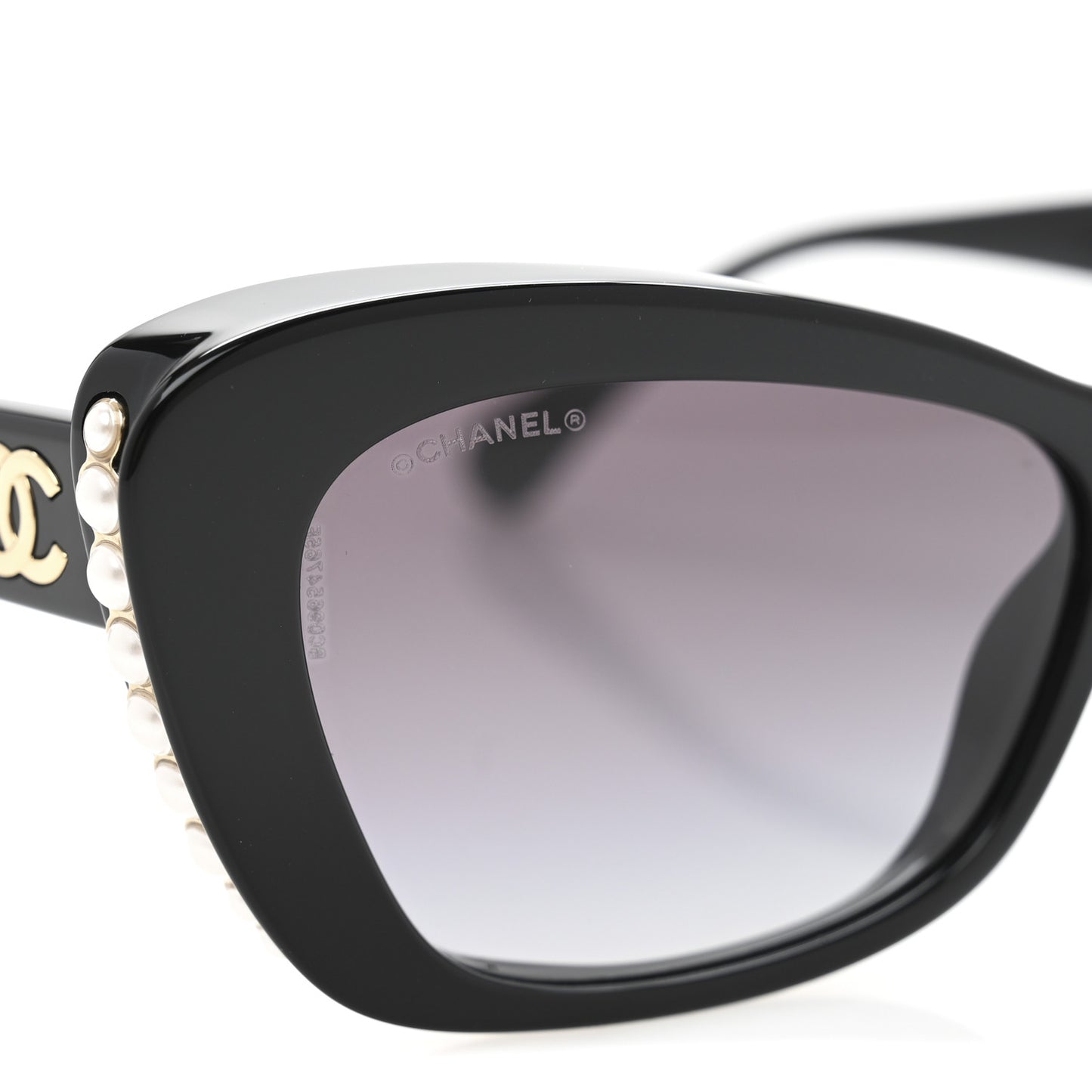 Acetate Pearl Cat Eye CC Sunglasses 5481-H Black