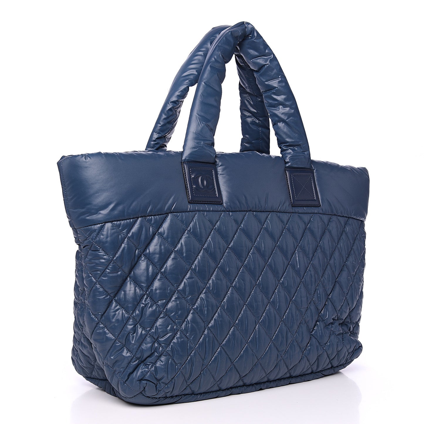 Nylon Quilted Large Coco Cocoon Tote Blue