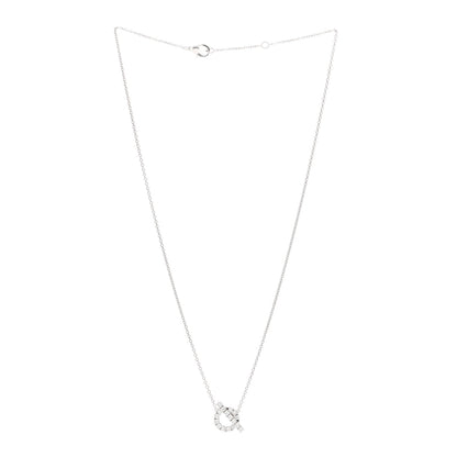 Hermes 18K White Gold Diamond Finesse Pendant Necklace 3 of 5