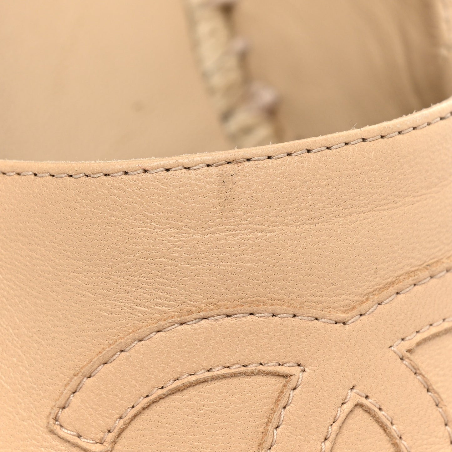 Lambskin CC Espadrilles 37 Beige Black