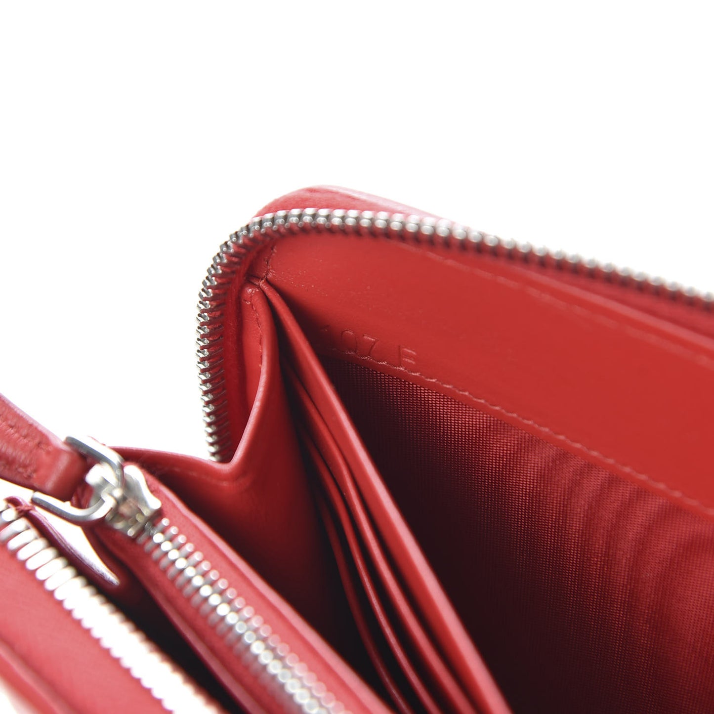 Soft Calfskin Diagramme Zip Around Wallet Rosso