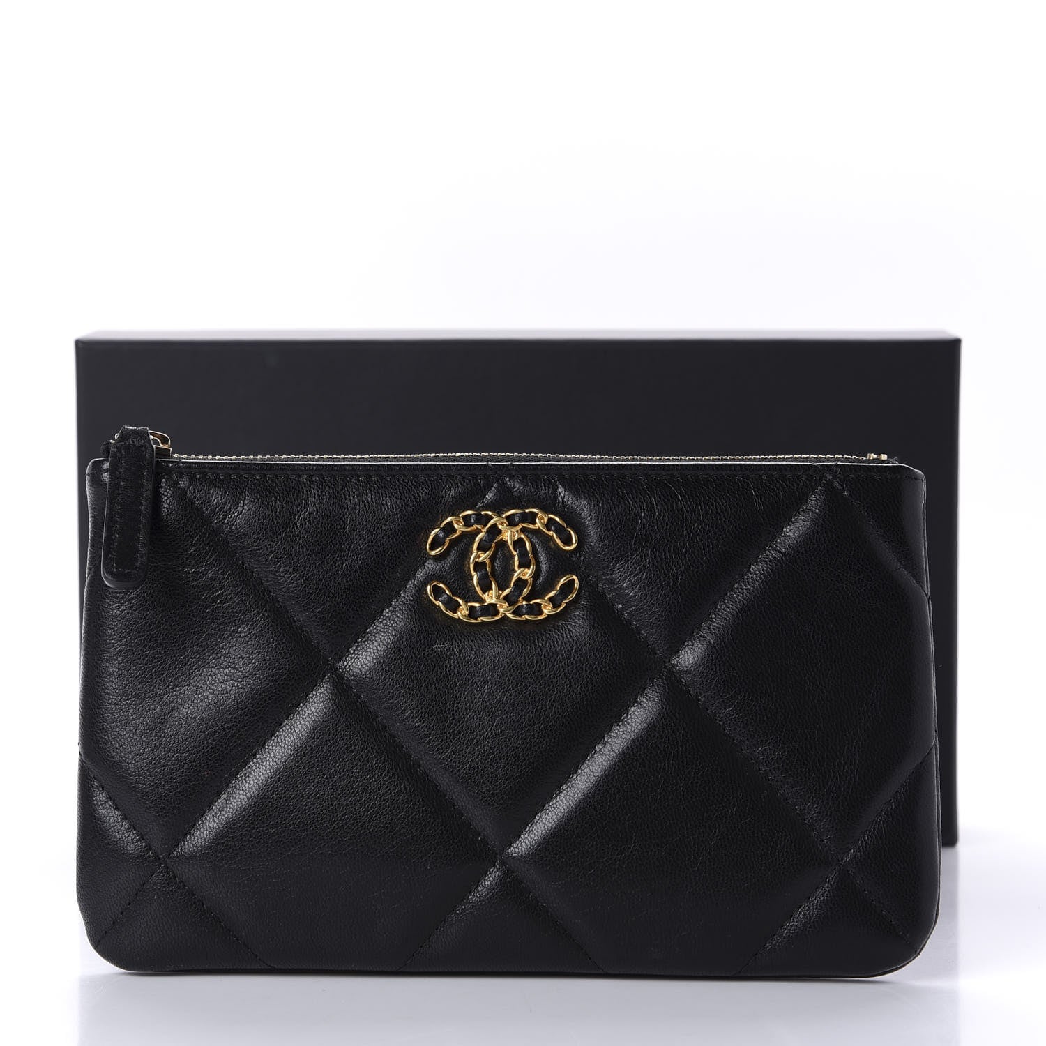 Chanel Goatskin Quilted 19 Cosmetic Case Black 10 of 10
