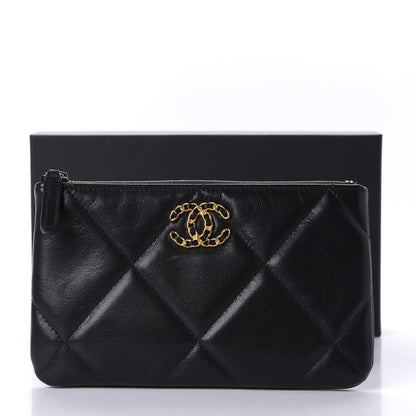 Chanel Goatskin Quilted 19 Cosmetic Case Black 10 of 10