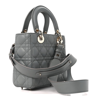 Christian Dior Lambskin Cannage Small My ABCDior Lady Dior Grey 3 of 11