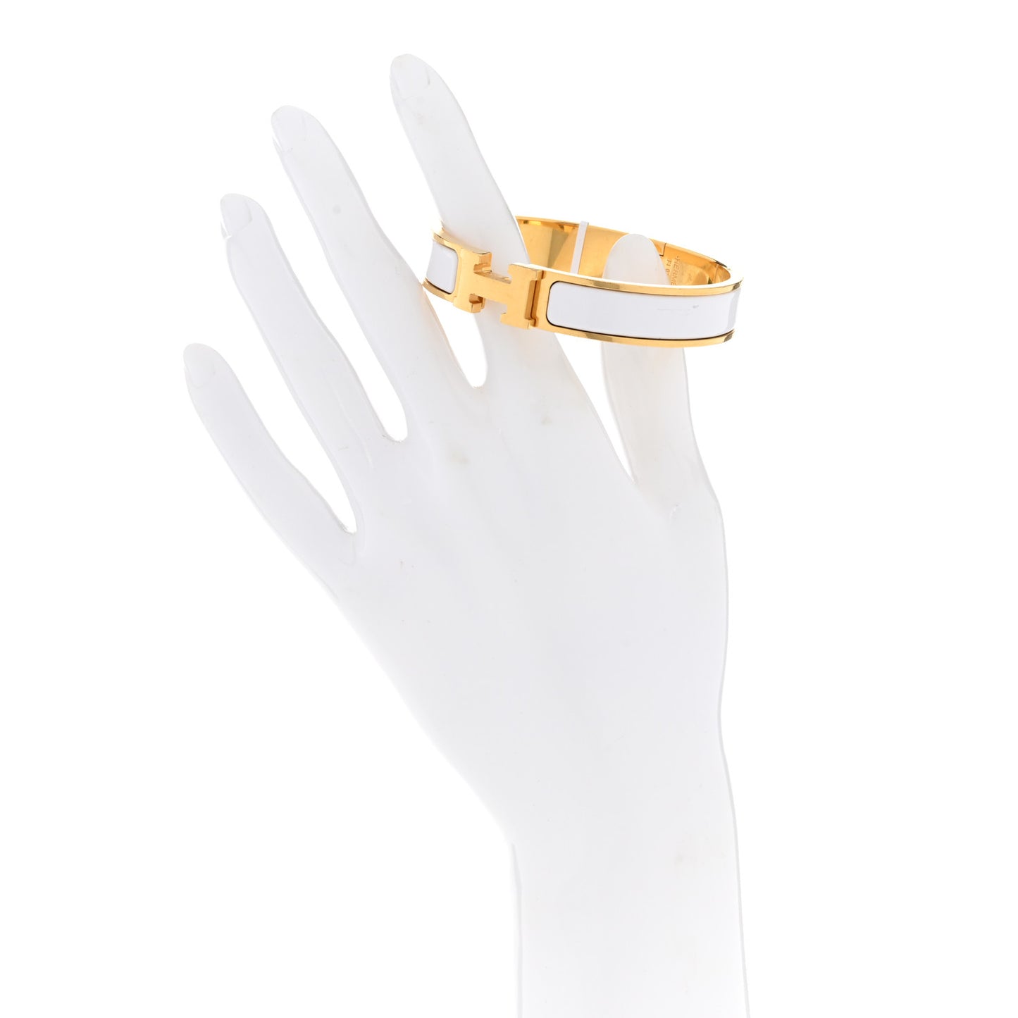 Enamel Narrow Clic Clac H Bracelet PM White