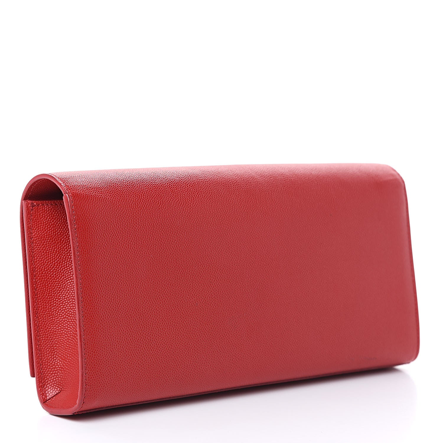 Saint Laurent Grain De Poudre Classic Monogram Cassandre Clutch New Red 3 of 11