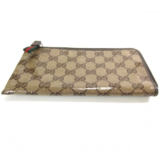 Crystal Monogram Zip Around Wallet