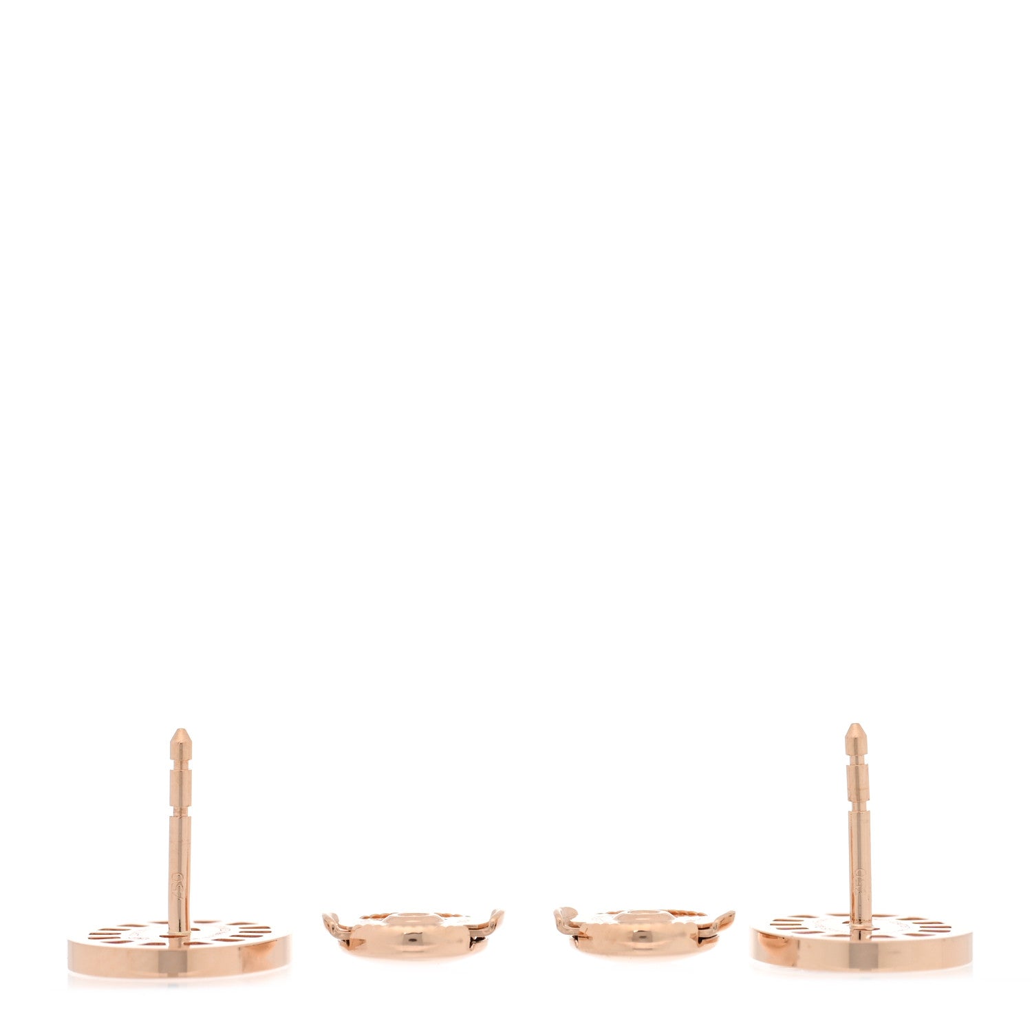 Hermes 18K Rose Gold Diamond Chaine d'Ancre Divine Stud Earrings 3 of 5