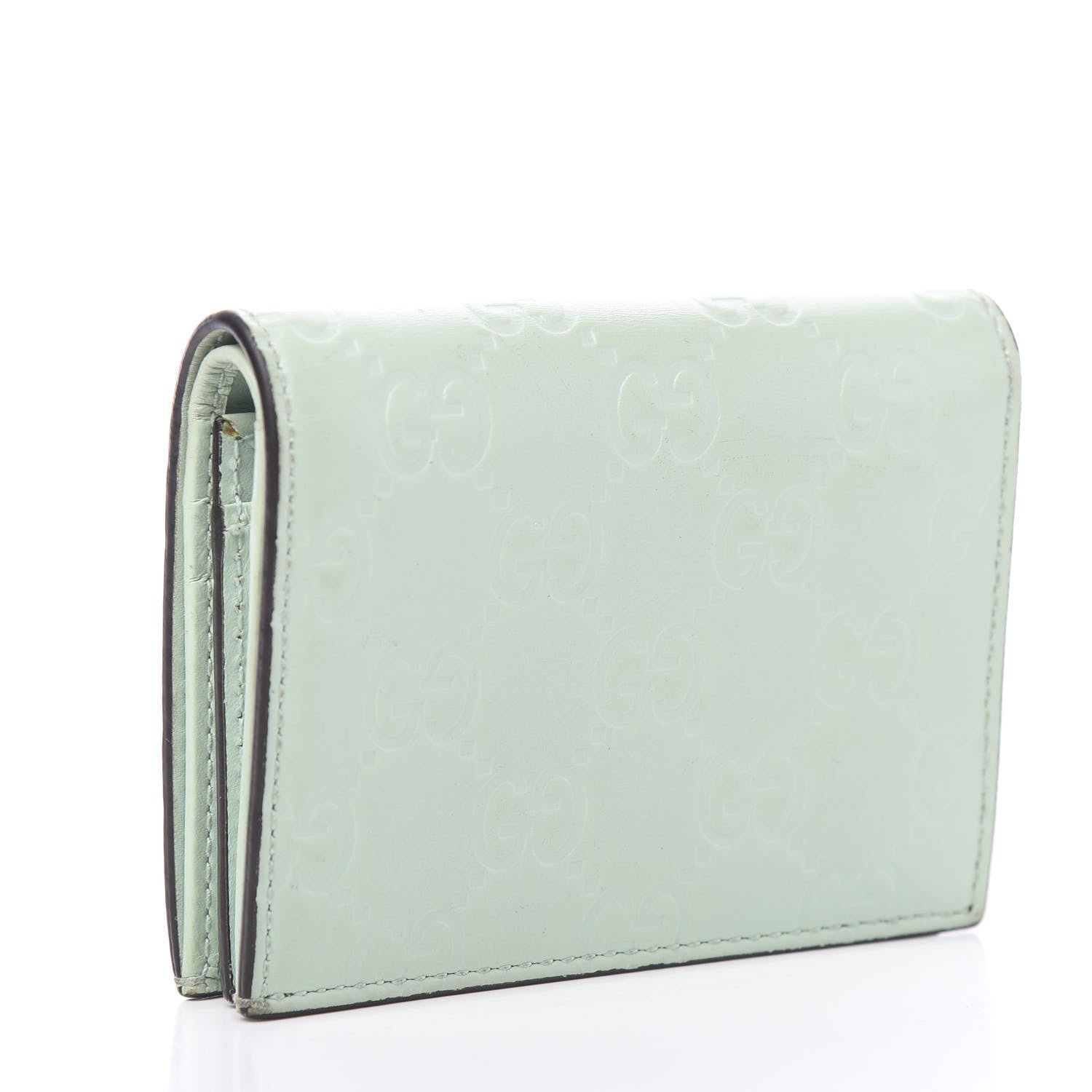 Gucci Guccissima Signature Crystal Cat Card Case Wallet Mint