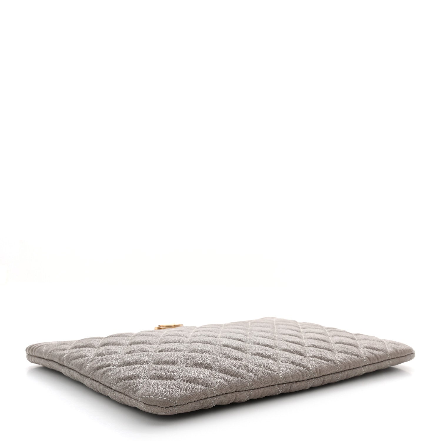 Chanel Caviar Quilted Medium Boy Cosmetic Case Grey 4 of 9