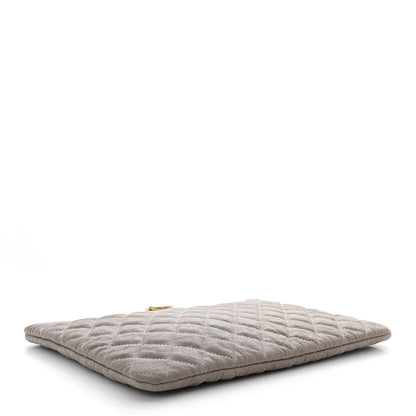 Chanel Caviar Quilted Medium Boy Cosmetic Case Grey 4 of 9