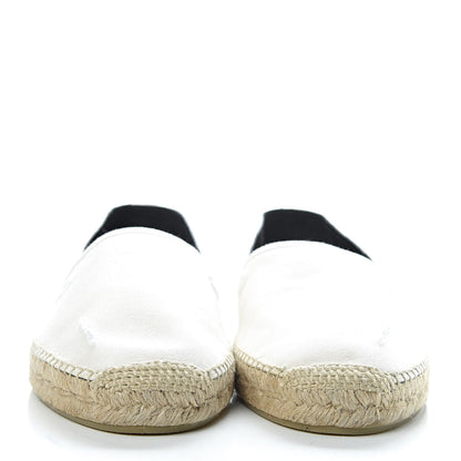 Saint Laurent Canvas Elba Logo Embroidered Espadrilles 45 Panna 2 of 9