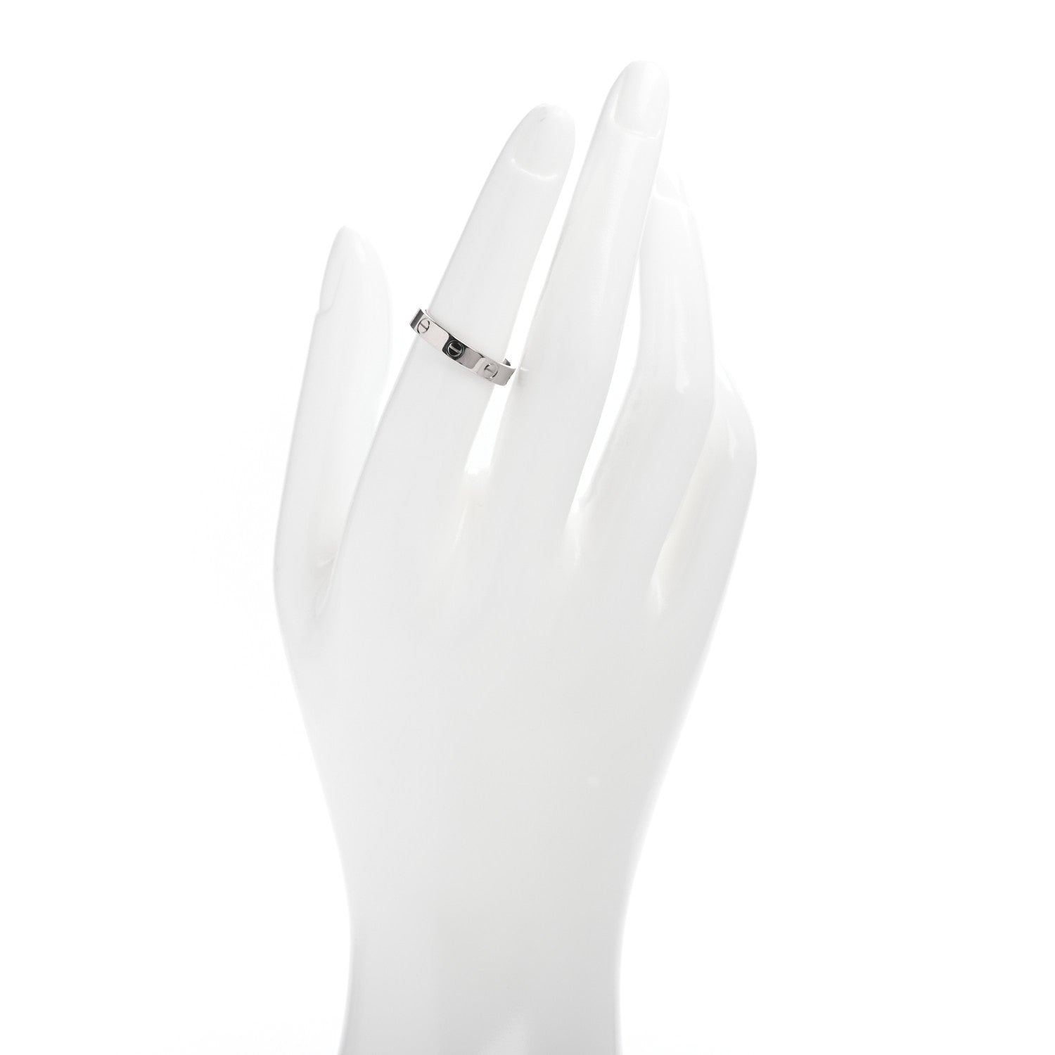 Cartier 18K White Gold 3.5mm LOVE Wedding Band Ring 53 6.5 2 of 4