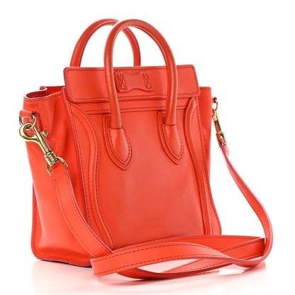 Celine Smooth Calfskin Nano Luggage Fluo Orange 3 of 15