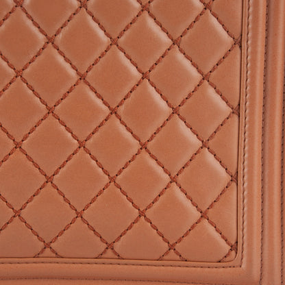 Chanel Calfskin Quilted Large Boy Flap Dark Beige 14 of 14