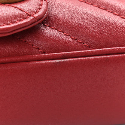 Gucci Calfskin Matelasse Super Mini GG Marmont Shoulder Bag Hibiscus Red 11 of 12
