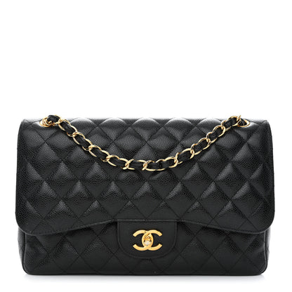 Chanel Caviar Quilted Jumbo Double Flap Black 1 of 12