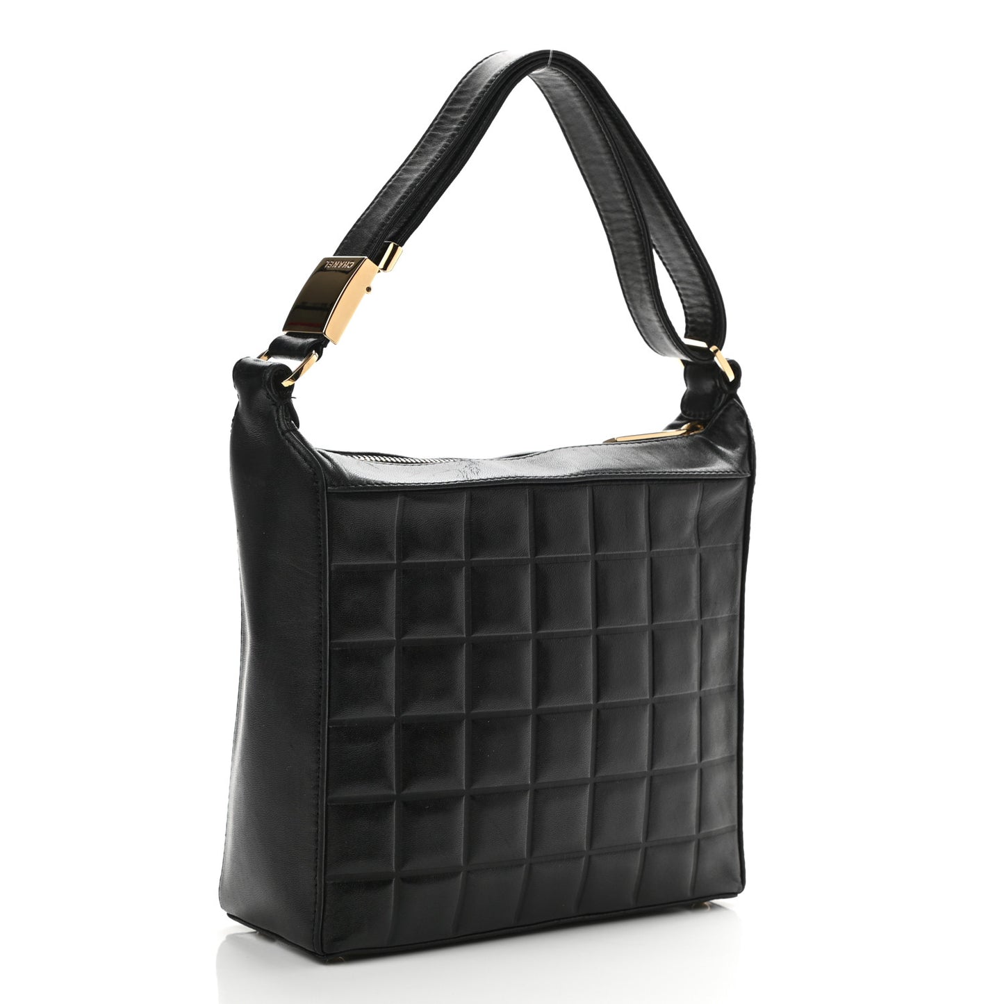 Lambskin Quilted Small Chocolate Bar Shoulder Bag Black