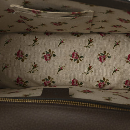 Gucci Calfskin Embroidered Medium Sylvie Top Handle Bag New Acero Multicolor 5 of 10