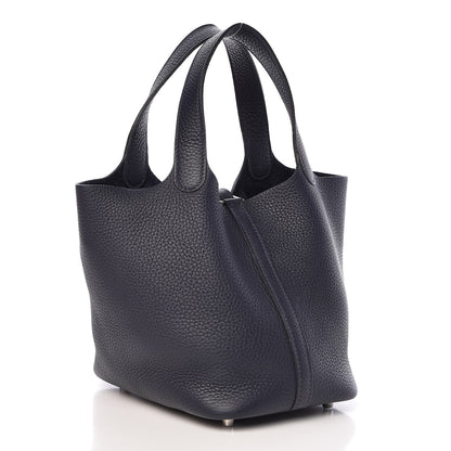 Hermes Taurillon Clemence Picotin Lock 18 PM Bleu Abysse 3 of 11