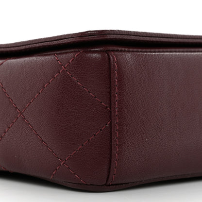 Chanel Sheepskin Quilted Vintage Mademoiselle Flap Dark Red 9 of 10