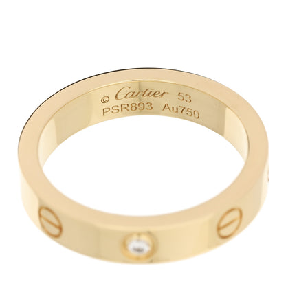 Cartier 18K Yellow Gold Diamond 4mm LOVE Wedding Band Ring 53 6.25 4 of 5