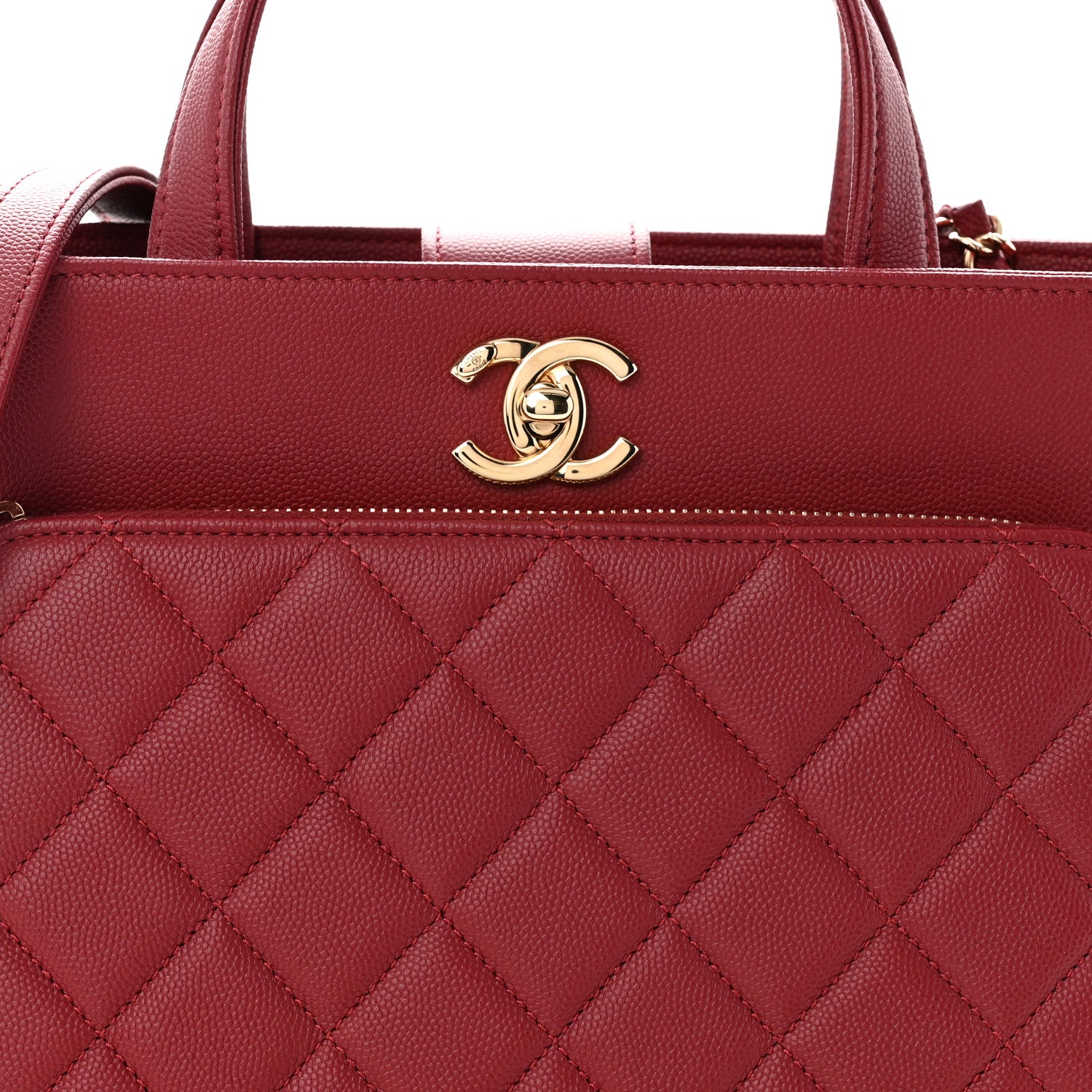 Chanel Caviar Quilted Small Business Affinity Shopping Bag Dark Red 8 of 10